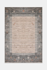 Gliven Modern Grey Beige Geometric Pattern Living Room Rug