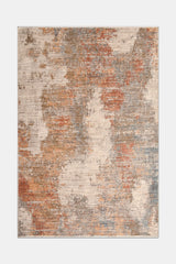 Gliven Beige Orange Abstract Pattern Modern Machine-Made Rug