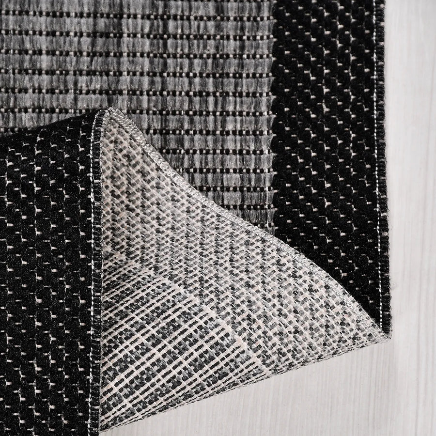 Kaelo Gri Siyah Geometrik Desenli Modern Halı