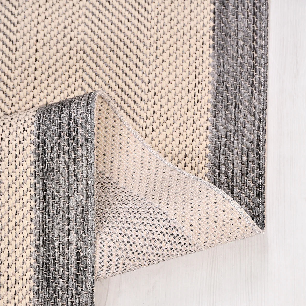 Kaelo Bej Gri Modern Geometrik Sisal Koridor Halısı