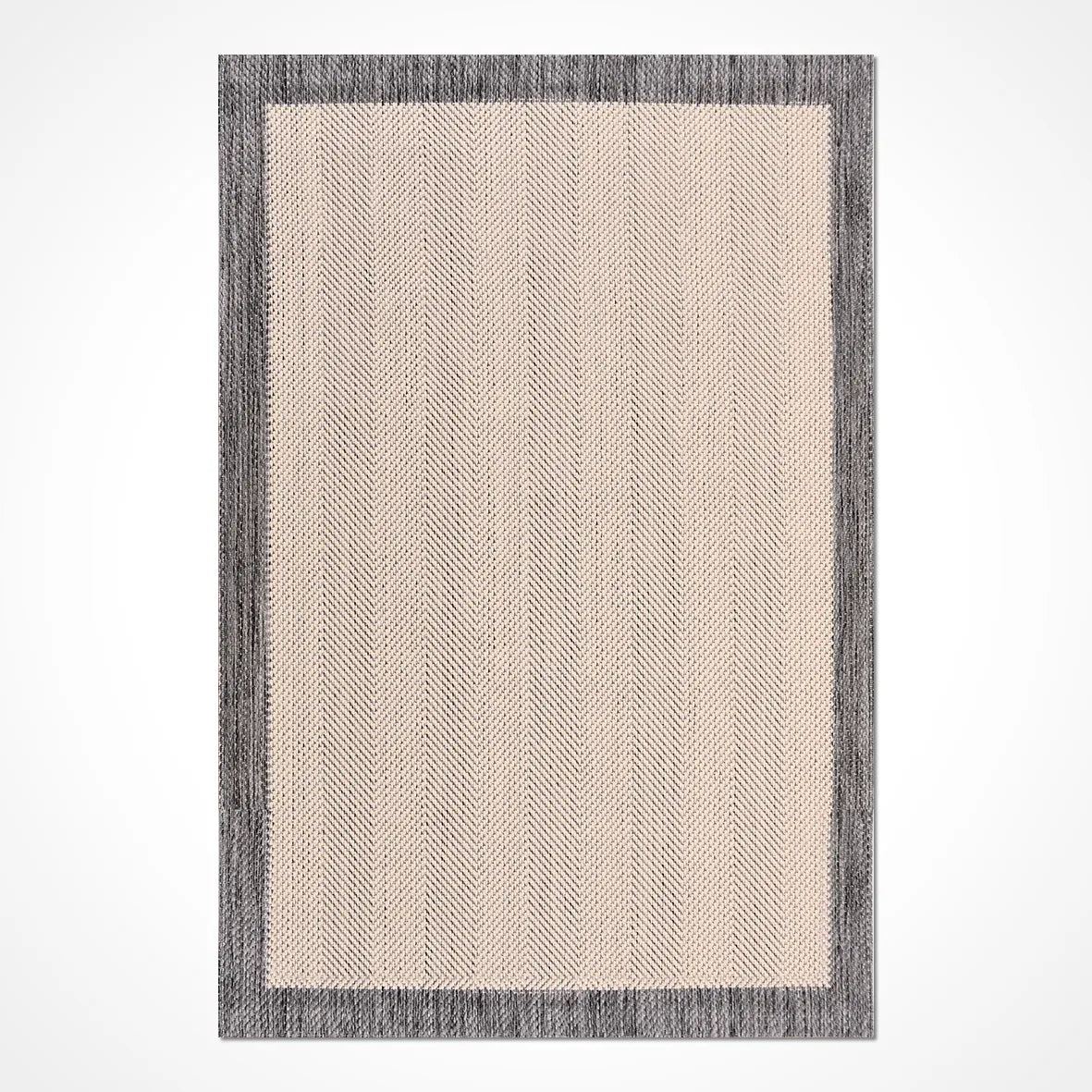Kaelo Bej Gri Modern Geometrik Sisal Koridor Halısı – kenar detayı