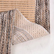 Kaelo Bej Kahverengi Çizgili Modern Sisal Halı