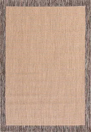 Kaelo Bej Kahverengi Çizgili Modern Sisal Halı – mekânda kullanım