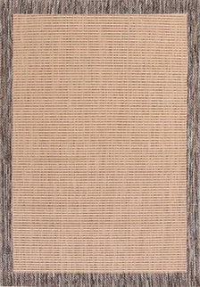 Kaelo Bej Kahverengi Çizgili Modern Sisal Halı – mekânda kullanım