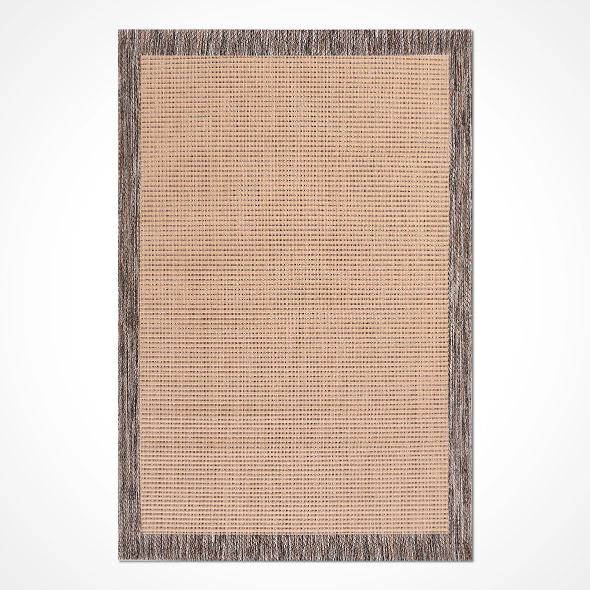 Kaelo Bej Kahverengi Çizgili Modern Sisal Halı – kenar detayı