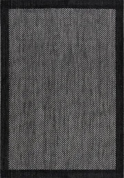 Kaelo Siyah Gri Geometrik Modern Sisal Halı – mekânda kullanım