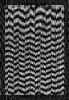 Kaelo Siyah Gri Geometrik Modern Sisal Halı – mekânda kullanım
