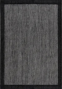 Kaelo Siyah Gri Geometrik Modern Sisal Halı – mekânda kullanım