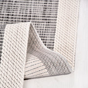 Kaelo Gri Beyaz Modern Geometrik Kabartmalı Sisal Halı