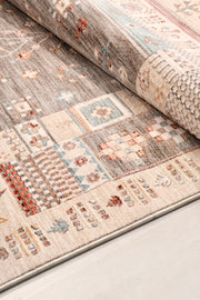 Oreni Bej Gri Geometrik Desenli Modern Makine Halısı