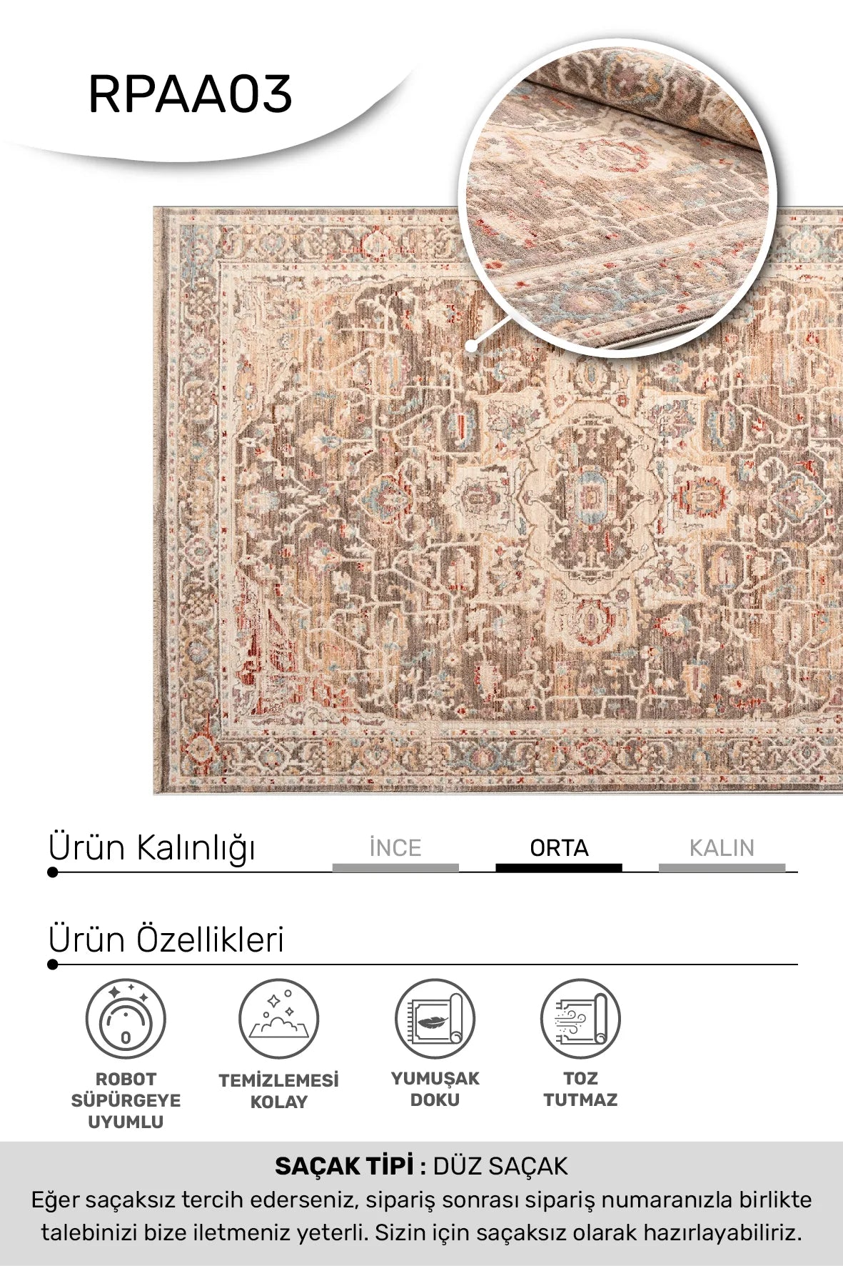 Oreni Gri Bej Madalyon Desenli Klasik Salon Halısı – mekânda kullanım