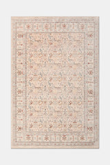 Oreni Beige Cream Medallion Pattern Classic Living Room Rug