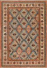 Torgin Orange Navy Ethnic Geometric Kilim