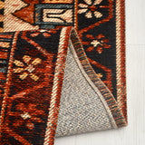 Torgin Ethnic Style Orange Navy Geometric Kilim Rug