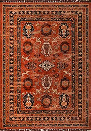 Torgin Kırmızı Lacivert Etnik Yolluk Kilim – arka yüz görünümü