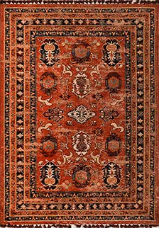 Torgin Kırmızı Lacivert Etnik Yolluk Kilim – arka yüz görünümü