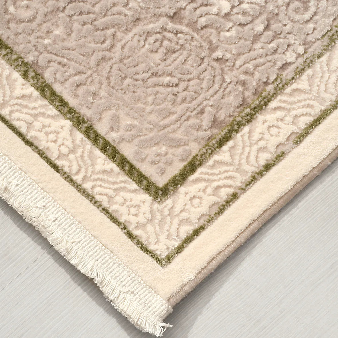 Blevra Bej Gri Modern Geometrik Desenli Makine Halısı – mekânda kullanım