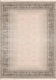Blevra Bej Gri Çiçek Desenli Klasik Makine Halısı – arka yüz görünümü