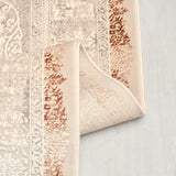 Blevra Beige Copper Floral Pattern Classic Living Room Rug