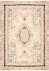 Tappeto Blevra beige e marrone, moderno, con motivo astratto, in acrilico