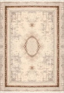 Blevra Bej Kahverengi Soyut Desenli Modern Akrilik Halı – arka yüz görünümü