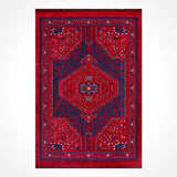 Ardun Red Navy Geometric Pattern Ethnic Rug