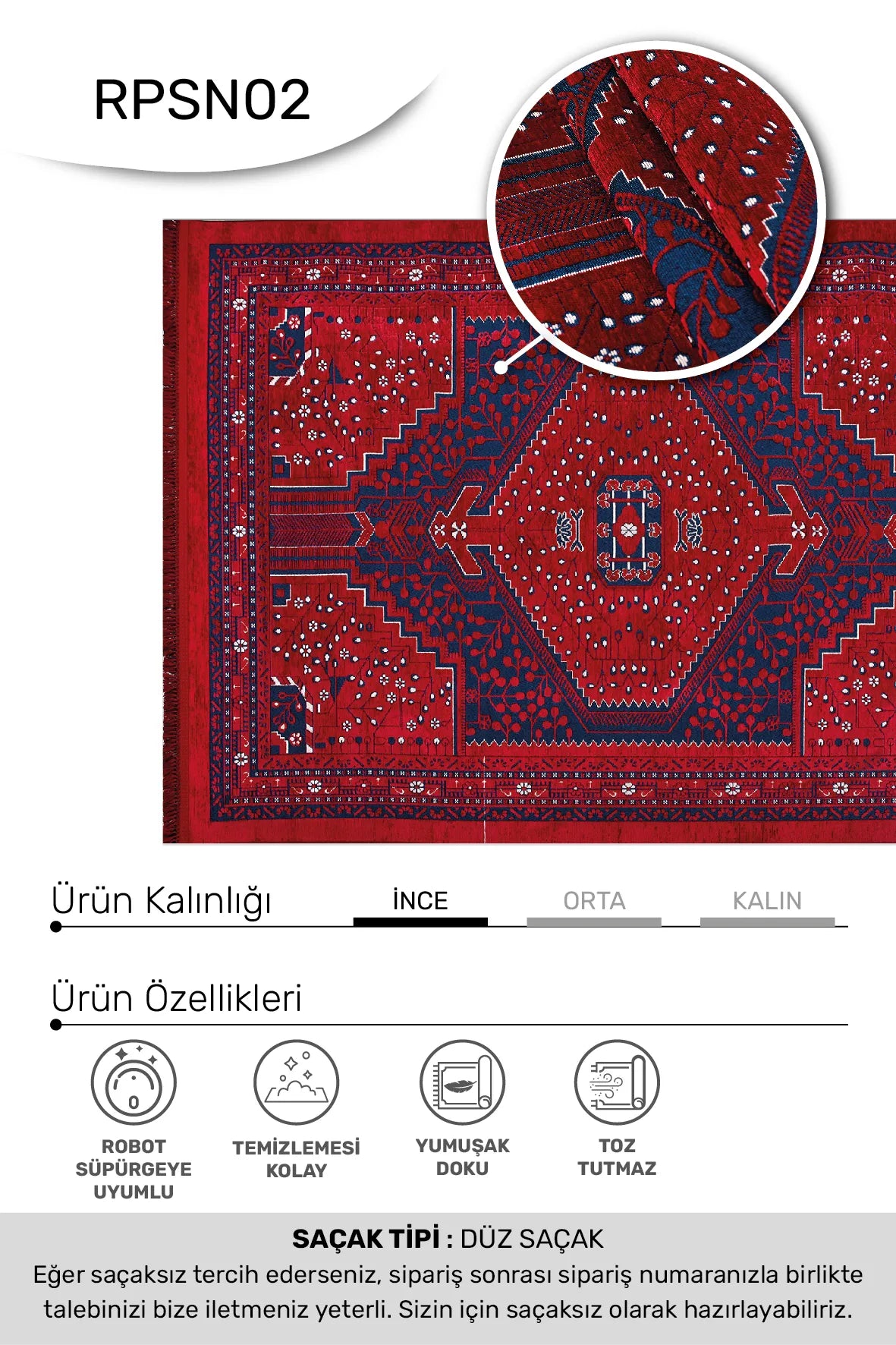 Ardun Kırmızı Lacivert Geometrik Desenli Etnik Halı – mekânda kullanım