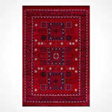 Ardun Red Navy Geometric Ethnic Living Room Rug