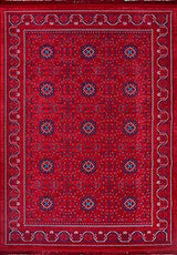 Ardun Red Navy Geometric Pattern Ethnic Kilim