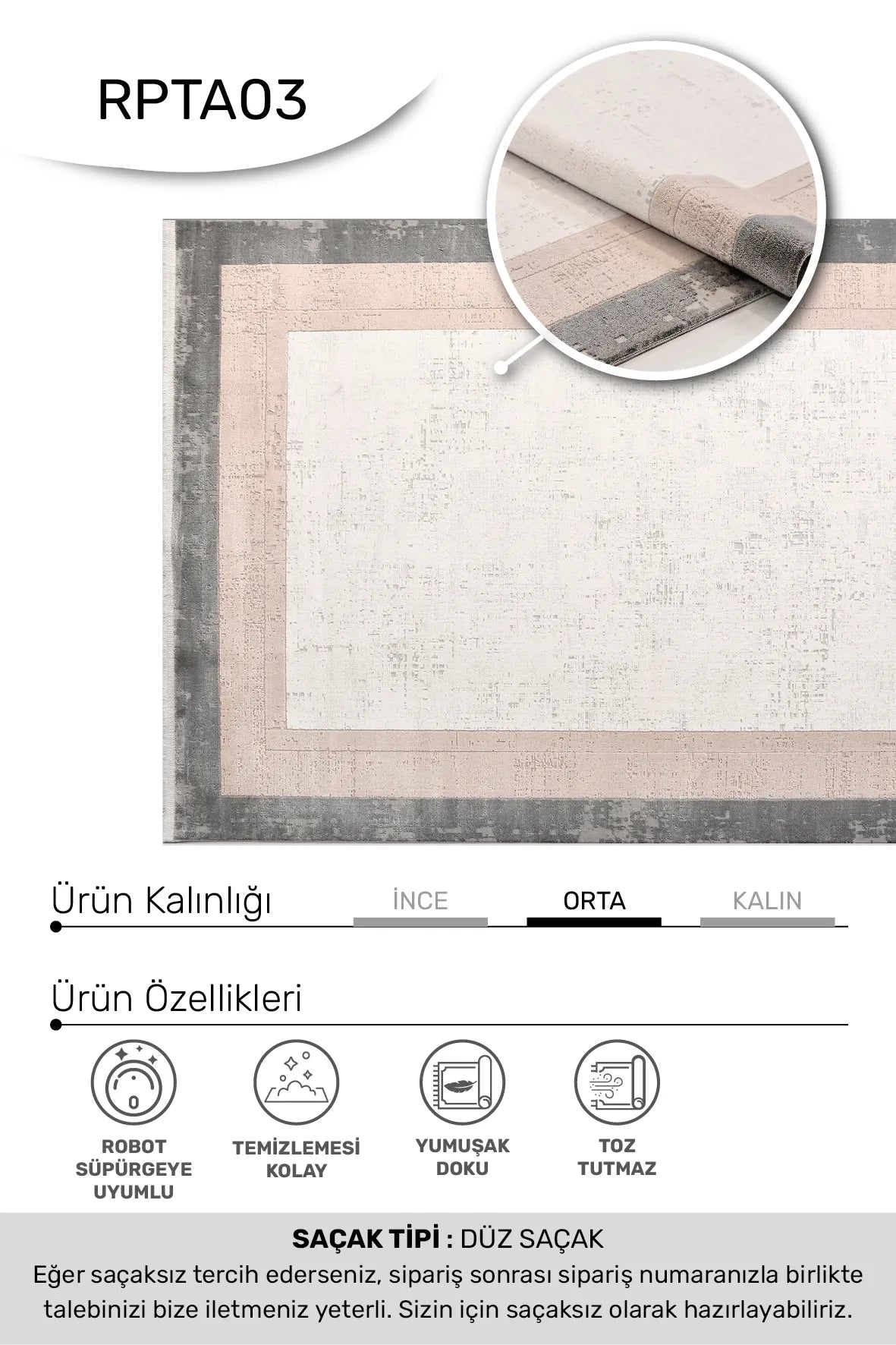 Tinva Beyaz Gri Modern Geometrik Desenli Halı – mekânda kullanım
