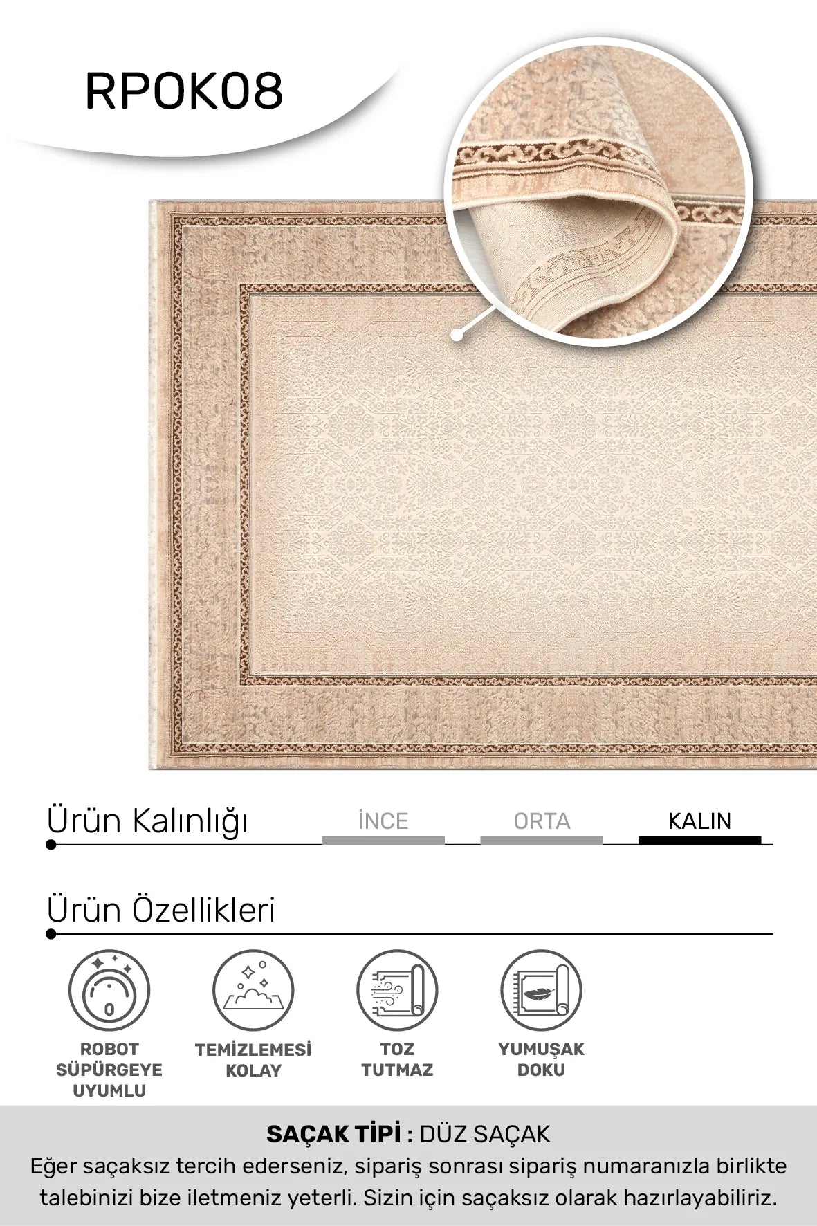 Blevra Bej Kahverengi Bordürlü Klasik Salon Halısı – mekânda kullanım