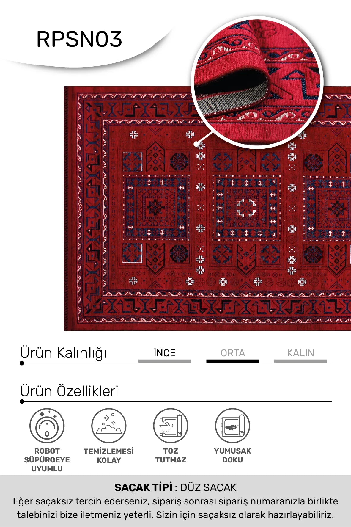 Ardun Kırmızı Lacivert Geometrik Etnik Salon Halısı – mekânda kullanım