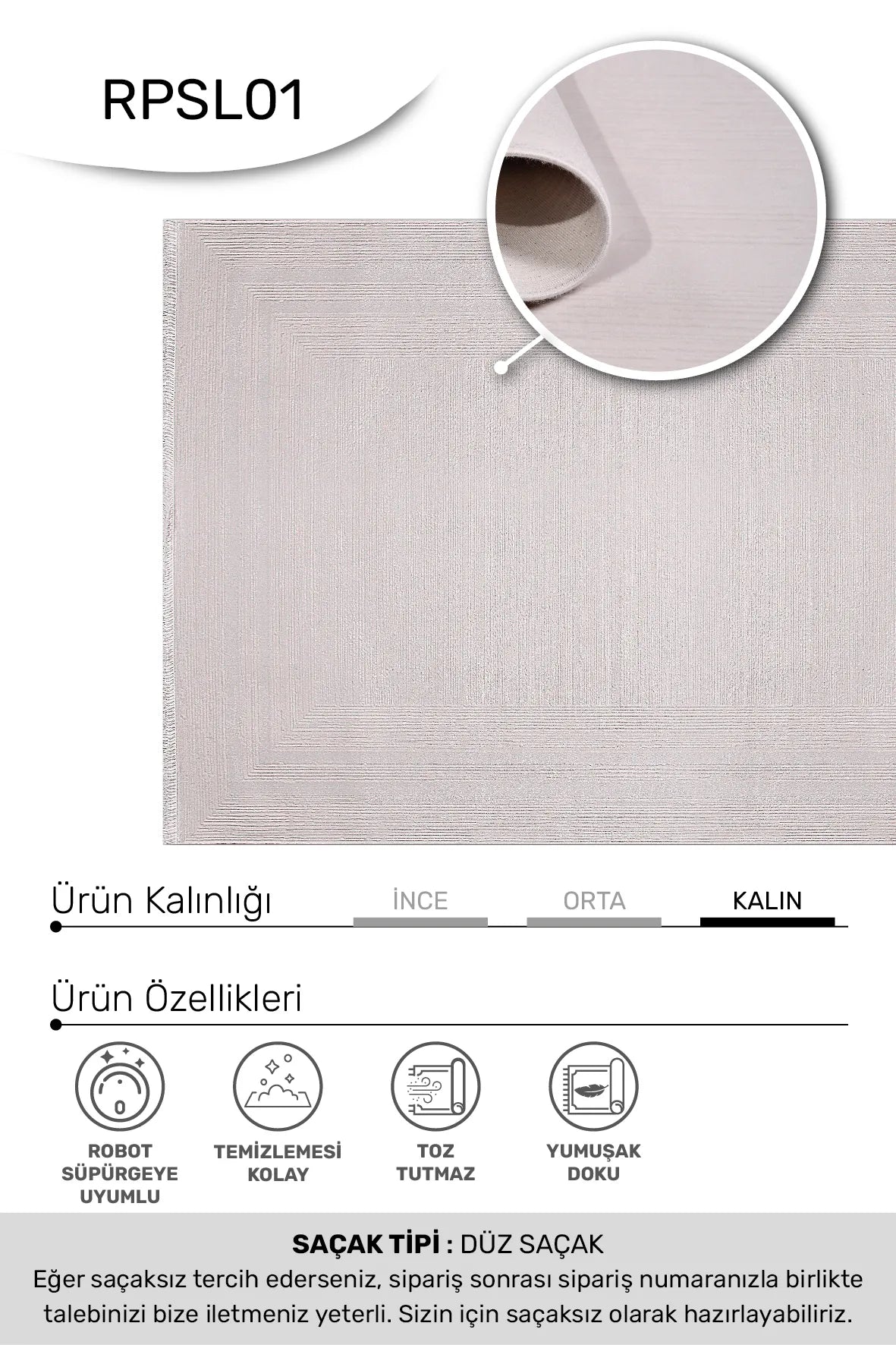 Luvora Beyaz Kırmızı Geometrik Modern Salon Halısı – kenar detayı