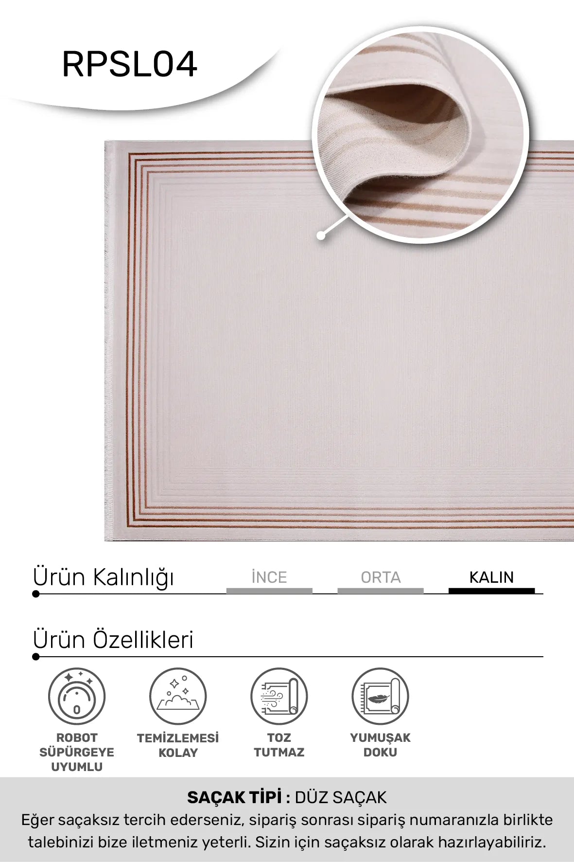 Luvora Beyaz Kahverengi Geometrik Desenli Modern Halı – mekânda kullanım