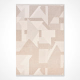 Savro Beige Geometrisches Muster Moderner Maschinell Gefertigter Teppich