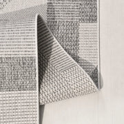 Savro Gri Geometrik Desenli Oturma Odası Makine Halısı