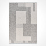 Savro Grau Weiß Geometrisches Muster Moderner Maschinell Gefertigter Teppich