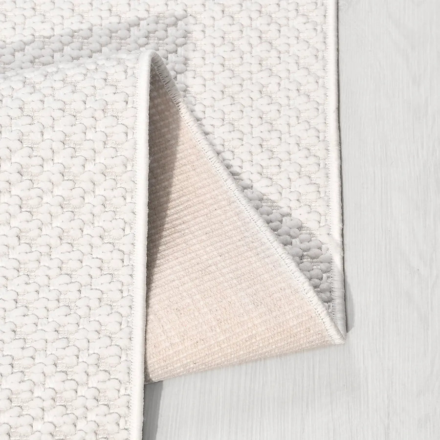 Tesva Beyaz Yeşil Düz Modern Polyester Halı – genel görünüm