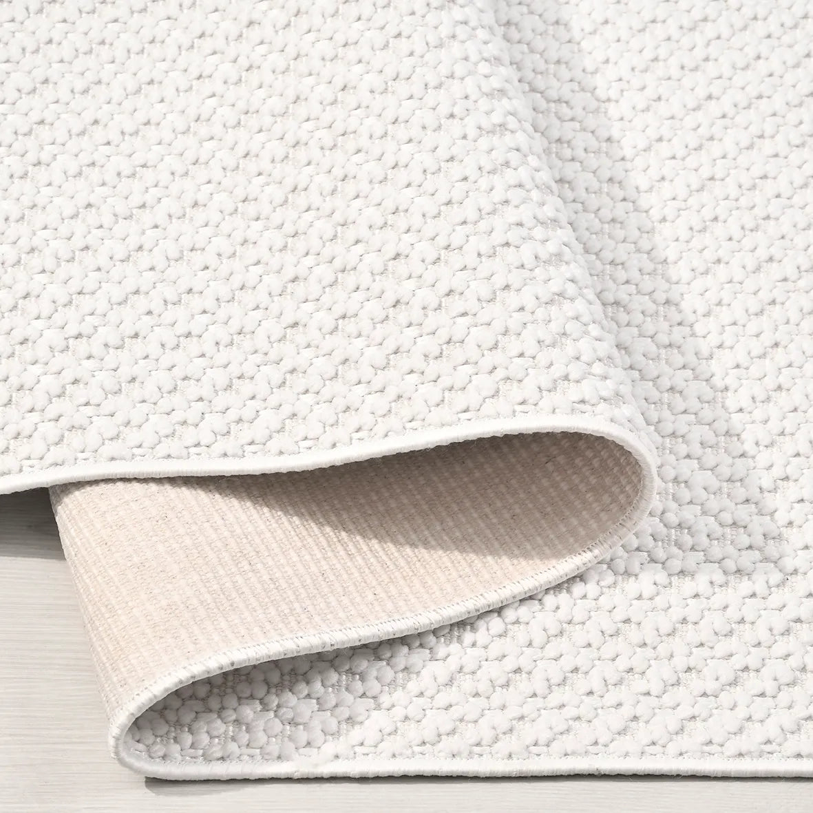 Tesva Beyaz Yeşil Düz Modern Polyester Halı – doku yakın çekim