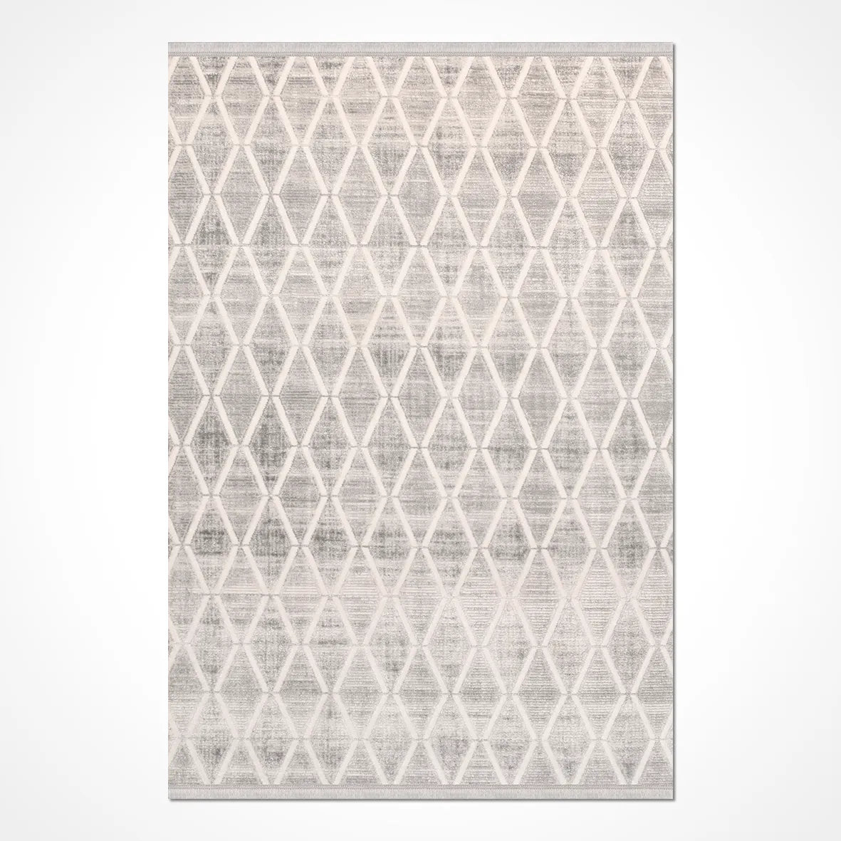 Linek Gri Beyaz Geometrik Desenli Modern Halı – mekânda kullanım