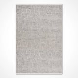Linek Dark Grey Beige Geometric Patterned Modern Rug