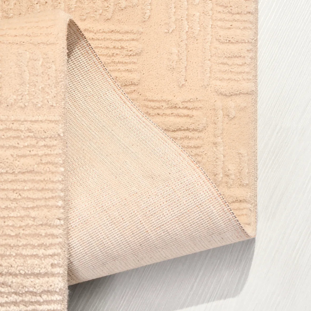 Linek Bej Krem Geometrik Desenli Modern Salon Halısı