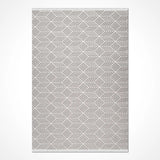 Aleru Gri Beyaz Geometrik Desenli Modern Halı
