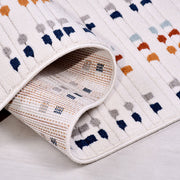 Krem Modern Polyester Makine Halısı