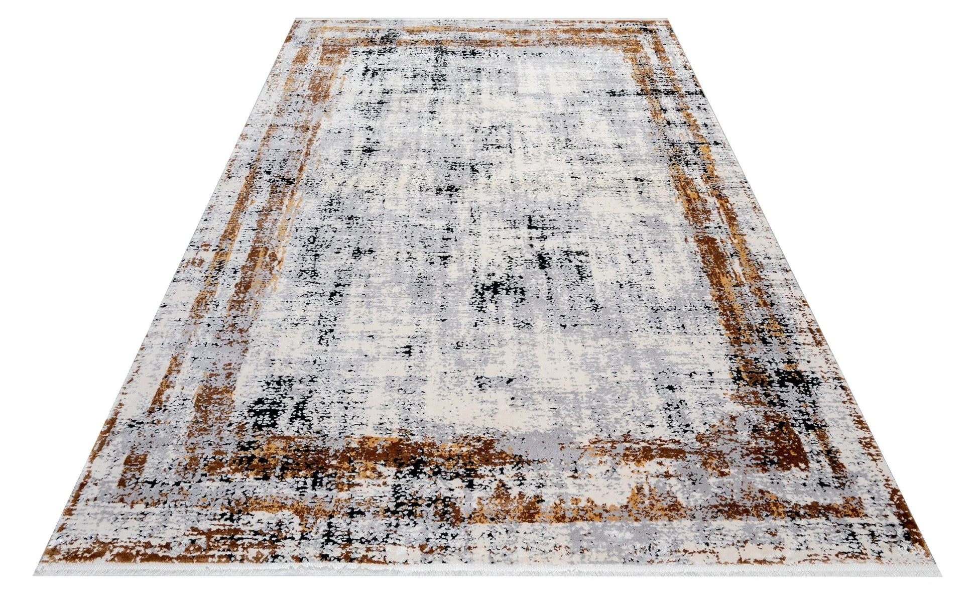 Gri Geometrik Modern Triko Halı - Pati Dostu - Toz Vermez