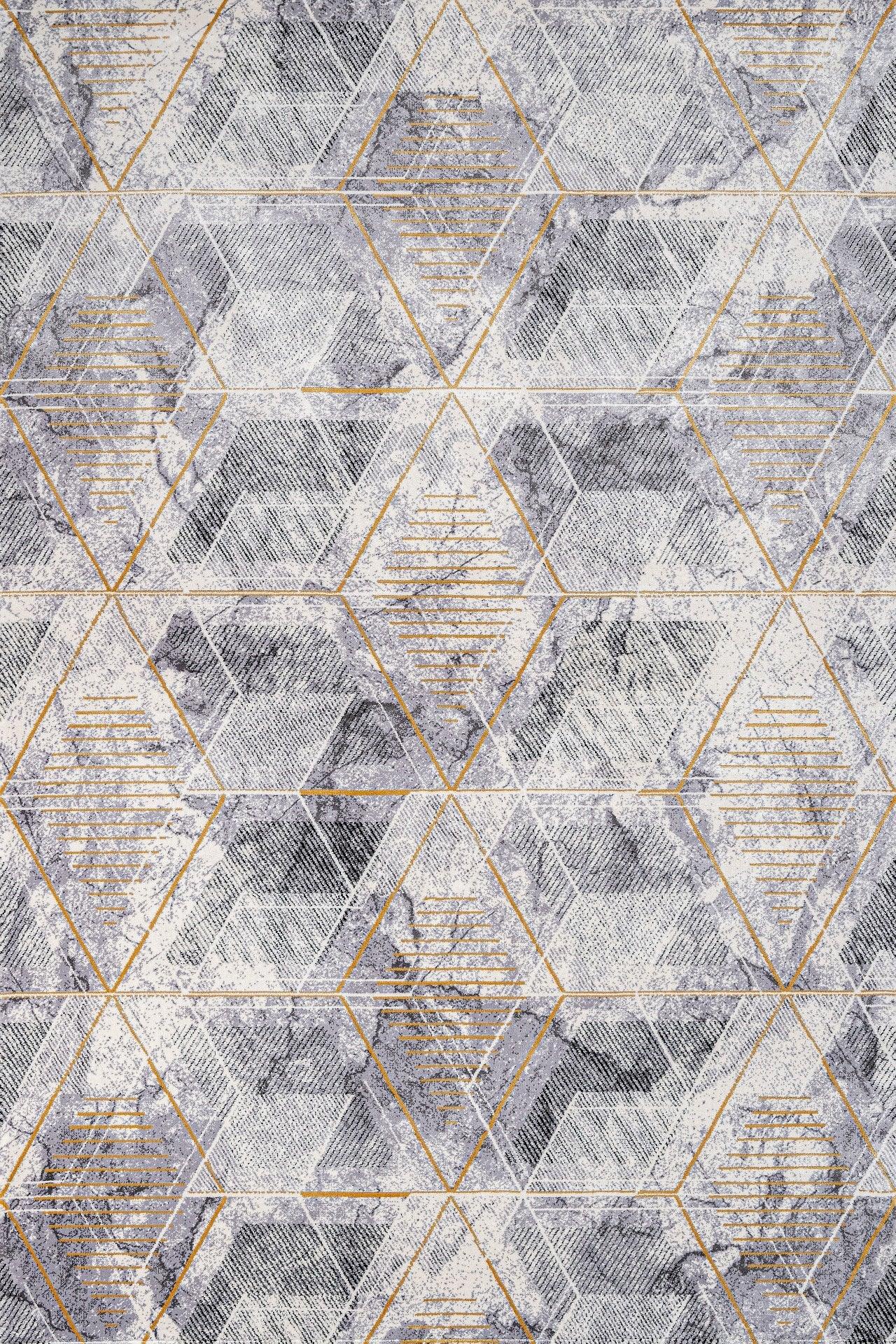 Gri Bohem Geometrik Halı - Yıkanabilir - Kaymaz Taban - Pati Dostu