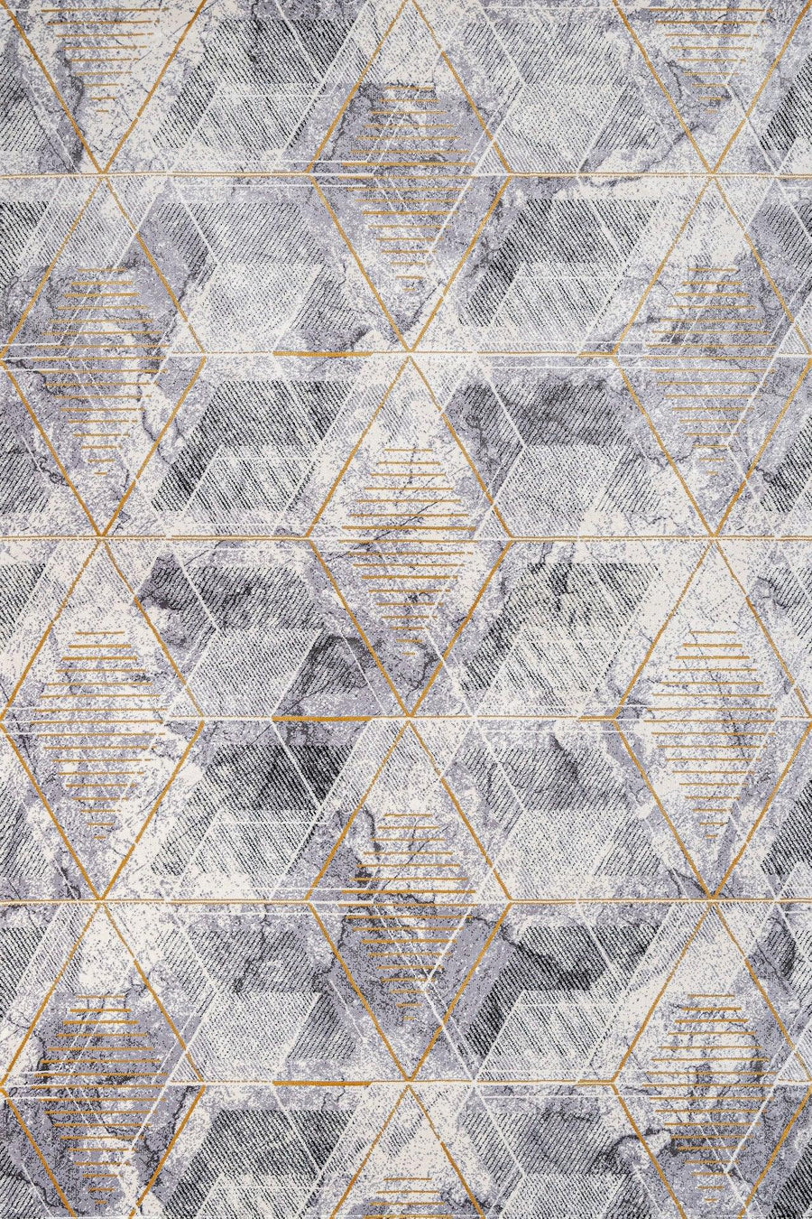 Gri Bohem Geometrik Halı - Yıkanabilir - Kaymaz Taban - Pati Dostu