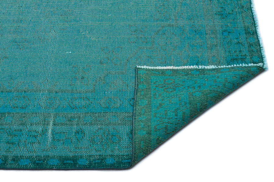 Tirena Turkuaz ve Lacivert Geometrik Desenli El Dokuma Halı 162x255 cm – detay görünümü