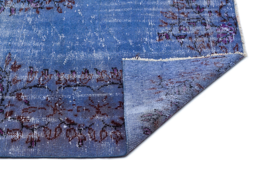 Tirena Mavi ve Mor Çiçek Desenli El Dokuma Halı 165x254 cm – detay görünümü