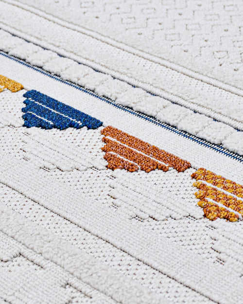 Henna Bej Geometrik Polyester Makine Halısı